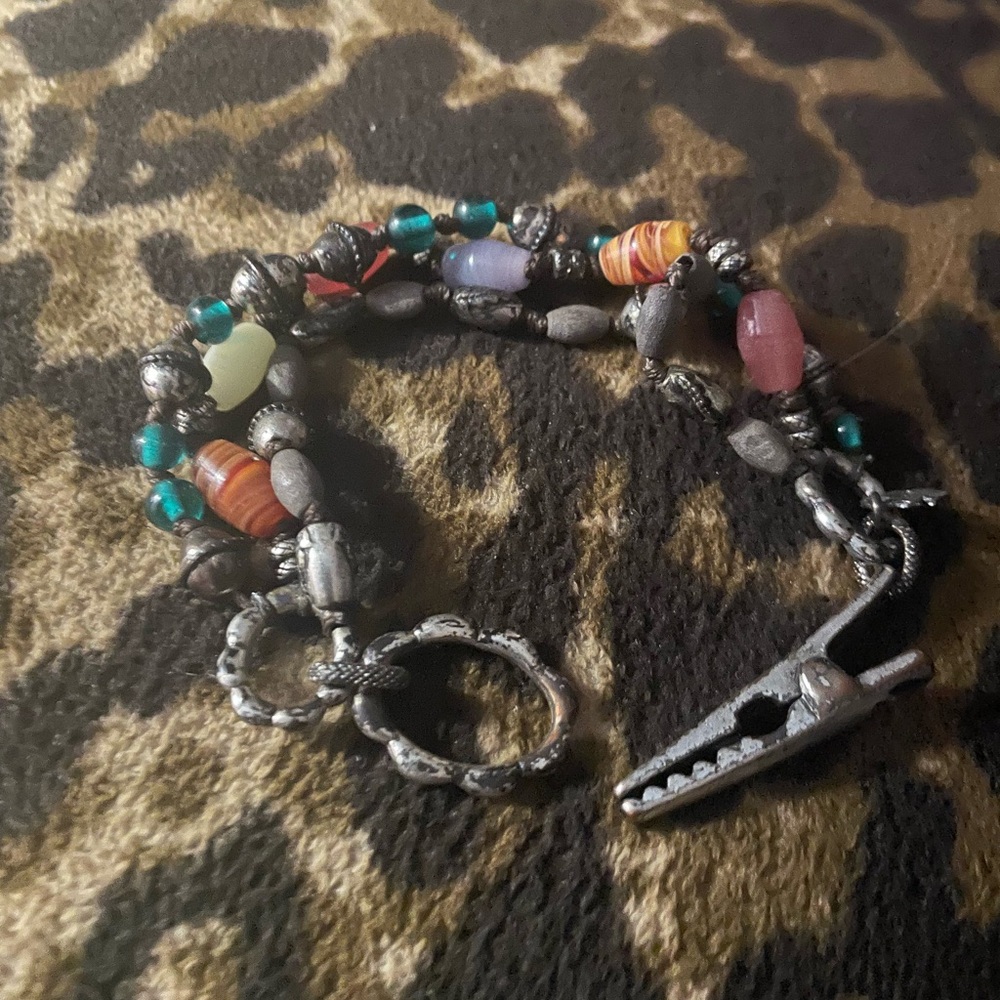 Lucky Brand Multicolor Beaded Bracelet with Silver Tones Vintage”
